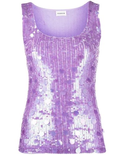 P.A.R.O.S.H. Sequin-embellished Sleeveless Midi Dress - Purple