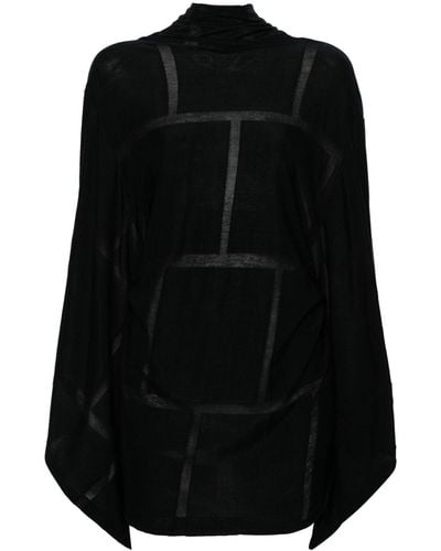 Yohji Yamamoto Cárdigan drapeado - Negro