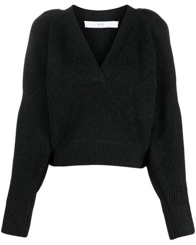 IRO Dinabe V-neck Merino Sweater - Black