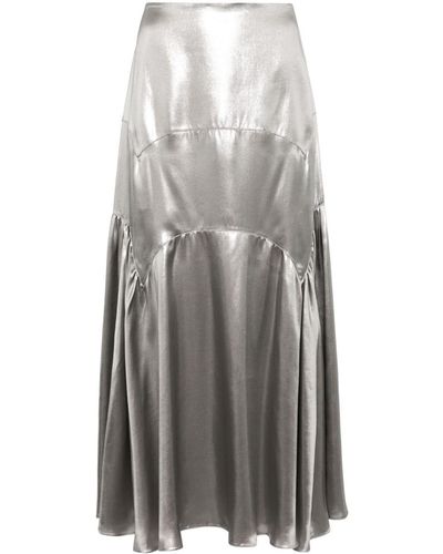 Lanvin Metallic Long Skirt - Grey