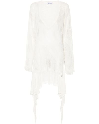 The Attico Open-knit Mini Dress - Women's - Viscose - White