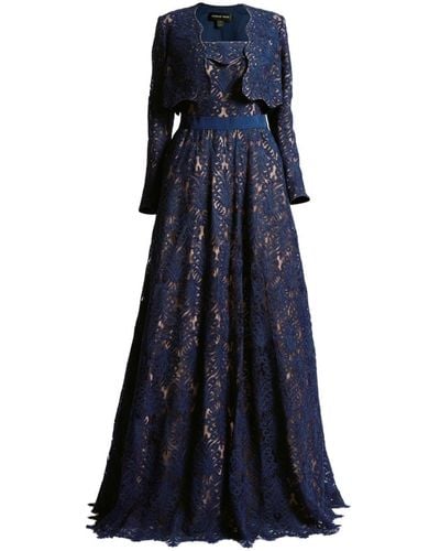Tadashi Shoji Corded-lace Layered Gown - Blue