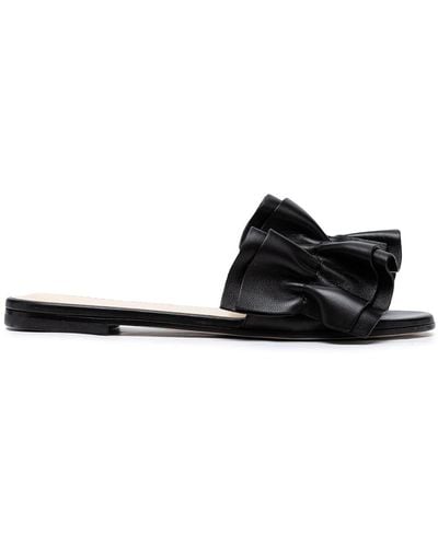 Fabiana Filippi Ruffled Leather Sandals - Black