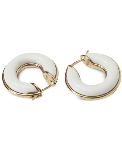 Proenza Schouler Enamel Mini Hoop Earrings - White