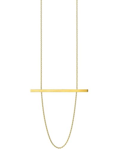 Shihara 18kt Yellow Gold Bar Necklace - White