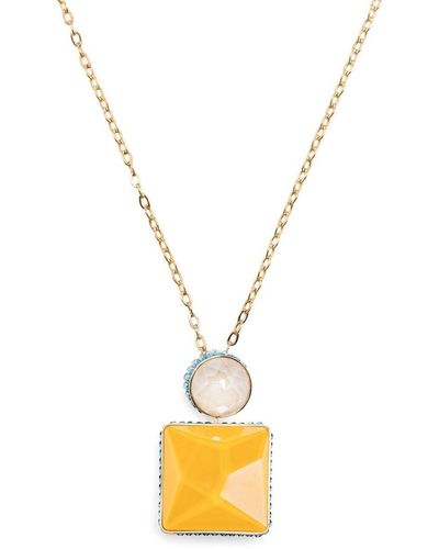 Swarovski Orbita Crystal-embellished Pendant Necklace - Metallic