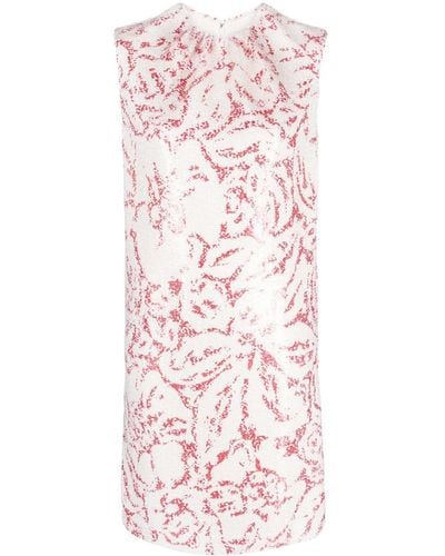 Lanvin Sequinned Sleeveless Shift Dress - Pink