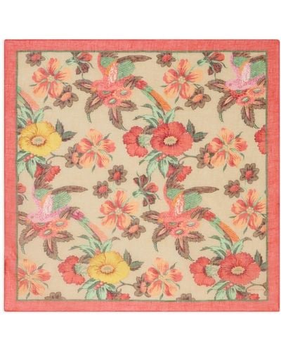Etro Leinen-Seiden-Schal mit Blumen-Print - Pink