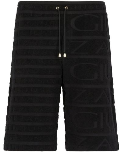 Giuseppe Zanotti Logo Terry-cloth Bermuda Shorts - Black