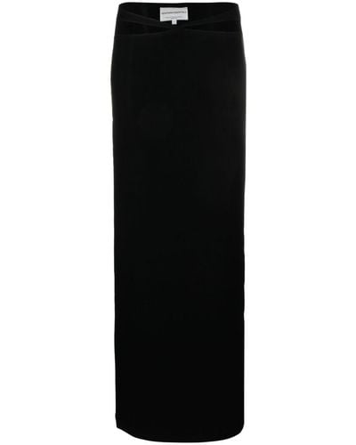 Lama Jouni Strap-detail Knitted Skirt - Black