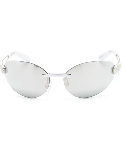 Gcds Gd0032 Oval-frame Sunglasses - White