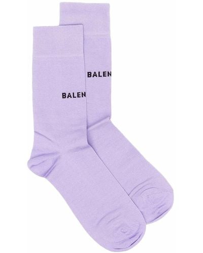 Balenciaga Intarsien-Socken mit Logo - Lila
