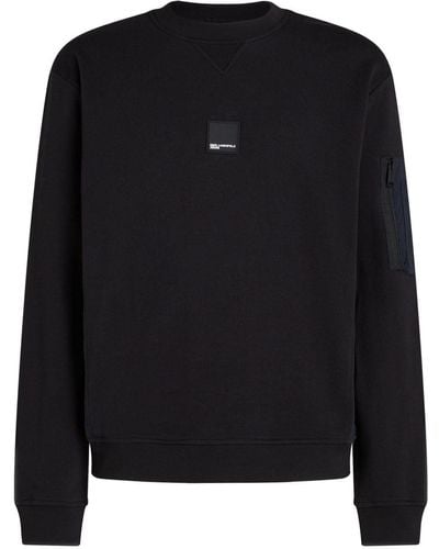 Karl Lagerfeld Panelled Cotton Sweatshirt - Black
