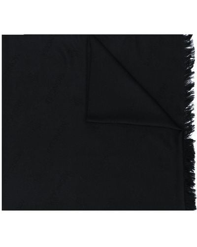 Moncler フレイド スカーフ - ブラック