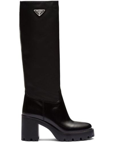 Prada Re-nylon Knee-high Boots - Black