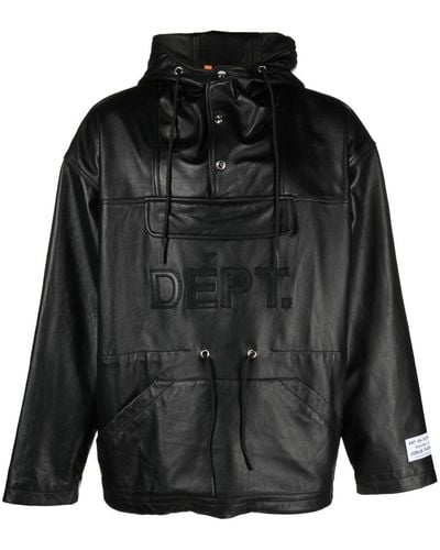 GALLERY DEPT. Riley Hooded Leather Jacket - Men's - Silk/calf Leather - Black