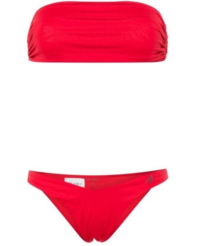 The Attico Geribbelde Bikini Met Logopatch - Rood
