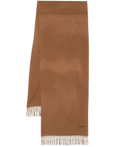 Zegna Fringed-edge Cashmere Scarf - Brown