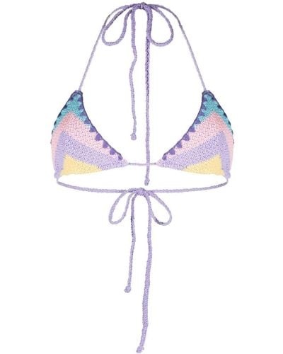 Mc2 Saint Barth Leah Crochet Bikini Top - Purple