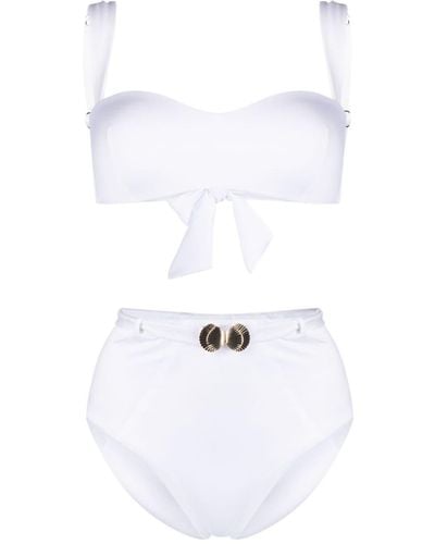 Noire Swimwear Seashell Bandeau Bikini - White