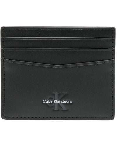 Calvin Klein Logo-debossed Leather Cardholder - Black