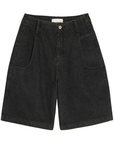 Amomento Knee-length Denim Shorts - Black