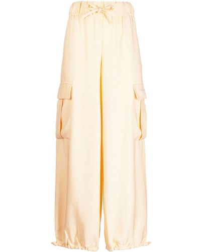 GOODIOUS Wide-leg Cargo Trousers - Natural