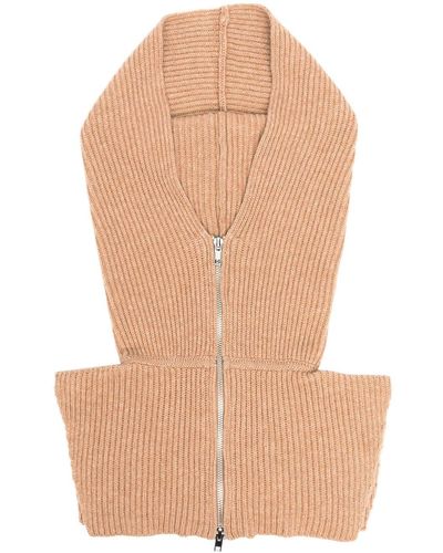 Cashmere In Love Ribbed-knit Hood - Brown