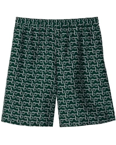 Burberry B-print Silk Shorts - Green