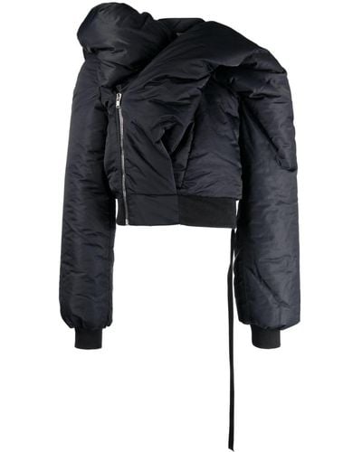 Rick Owens Doll Padded Bomber Jacket With Sculpted Neck - Black