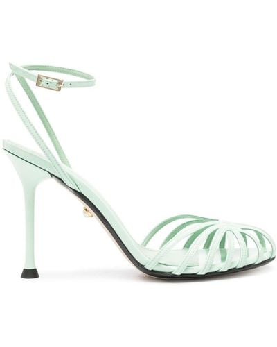 ALEVI Ally 95mm Patent-leather Sandals - Metallic