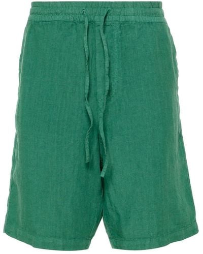 120% Lino Drawstring Linen Deck Shorts - Green