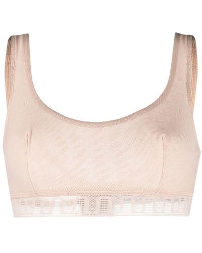 Eres Chiffon Lace-trim Bralette - Pink