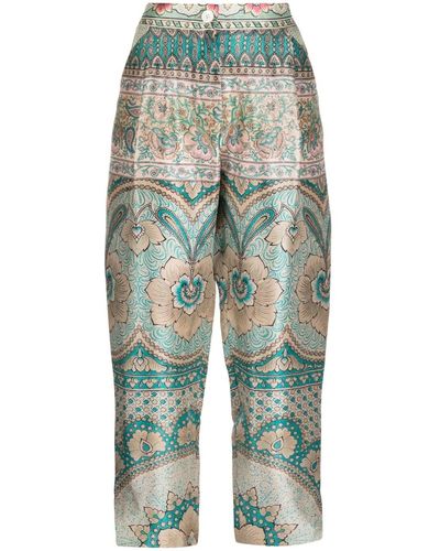 Pierre Louis Mascia Cropped-Hose mit grafischem Print - Blau