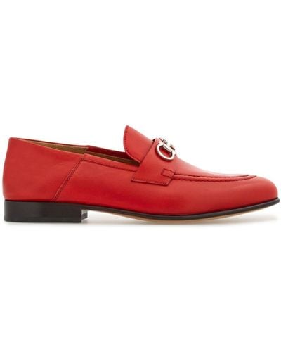 Ferragamo Gancini-buckle Leather Loafers - Red