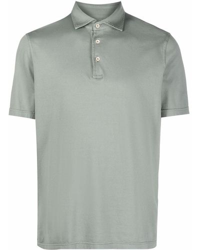 Fedeli Short-sleeve Cotton Polo Shirt - Green