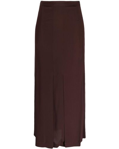 Semicouture Pleat-detailing Midi Skirt - Purple