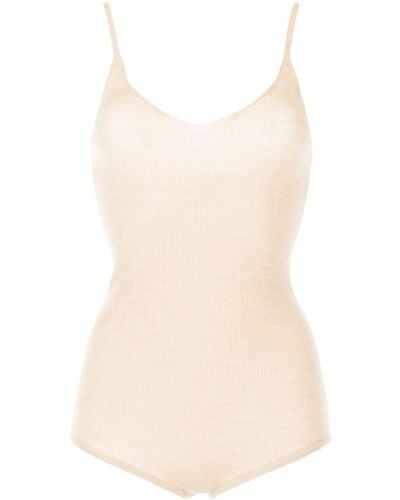 Cashmere In Love Joni Fine-knit Cashmere Bodysuit - White