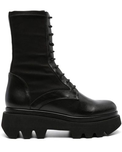 Paloma Barceló Trey Lace-up Leather Boots - Black