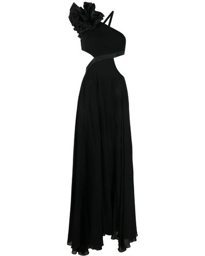 Pinko Ruffled-detailing One-shoulder Gown - Black