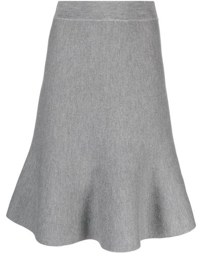Fabiana Filippi Virgin Wool Midi Skirt - Grey