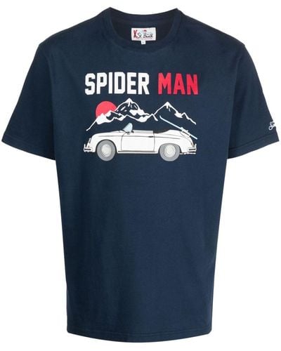 Mc2 Saint Barth T-shirt à imprimé Spider Man - Bleu