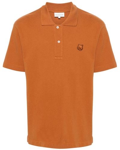 Maison Kitsuné Bold Fox Head Cotton Polo Shirt - Orange