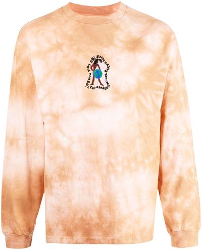 Carne Bollente Embroidered-motif Tie-dye Sweatshirt - Pink