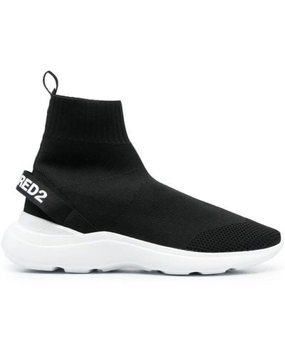 DSquared² Sock-style Logo-print Trainers - Black