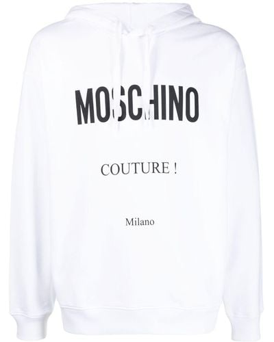 Moschino Logo-print Cotton Hoodie - White