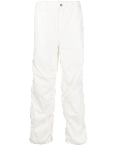 Undercoverism Pantalon droit à design drapé - Blanc
