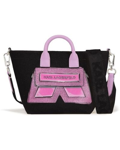 Karl Lagerfeld Mini Icon K Canvas-Shopper - Pink