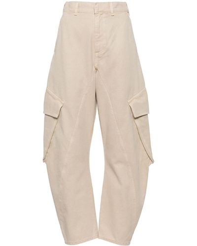 JW Anderson Twisted tapered-leg cargo jeans - Natur