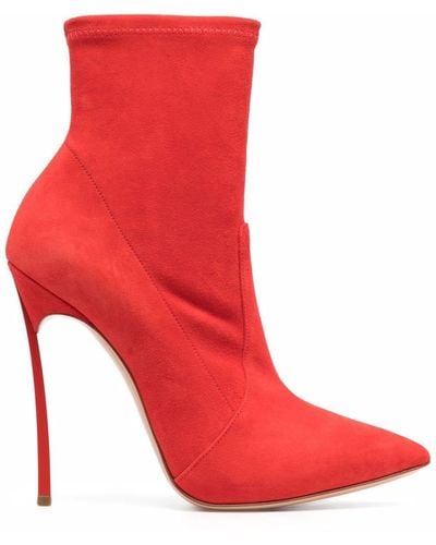Casadei Blade Stiletto Boots - Red